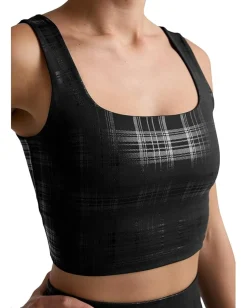 Beyond Yoga Beyond The Studio High Cropped Tank Plaid Foil Black Clearance