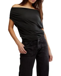 Free People Blake Knit Top Black Discount