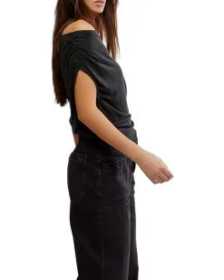 Free People Blake Knit Top Black Discount