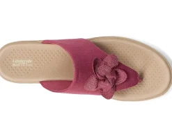 LifeStride Bloom Thongs Dusty Rose Denim Fabric Best