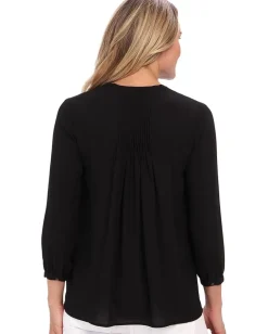 NYDJ Blouse w/ Pleated Back Black Sale