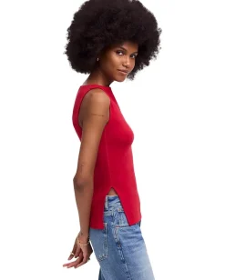 Women Madewell Boat Neck Slit Tank