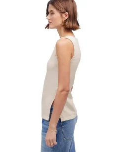 Madewell Boat Neck Slit Tank Vintage Ivory Outlet