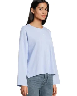Madewell Bombay Long Sleeve Henley Peri Blue Discount