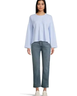 Madewell Bombay Long Sleeve Henley Peri Blue Discount