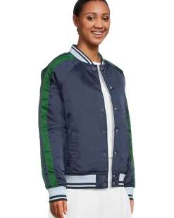 Beach Riot Bomber Jacket Ivory Color-Block Hot