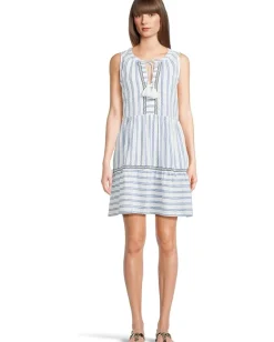 Women Tommy Bahama Bonita Strip Sleeveless Tiered Dress