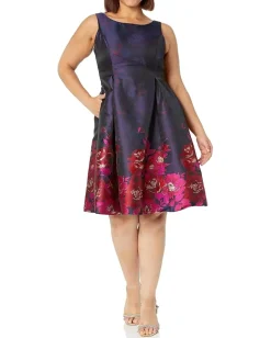 Women Adrianna Papell Border Jacquard Dress