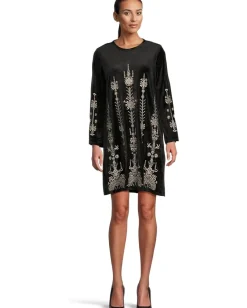 Women Johnny Was Bounce Velour Kimono Sleeve Dress - Marik