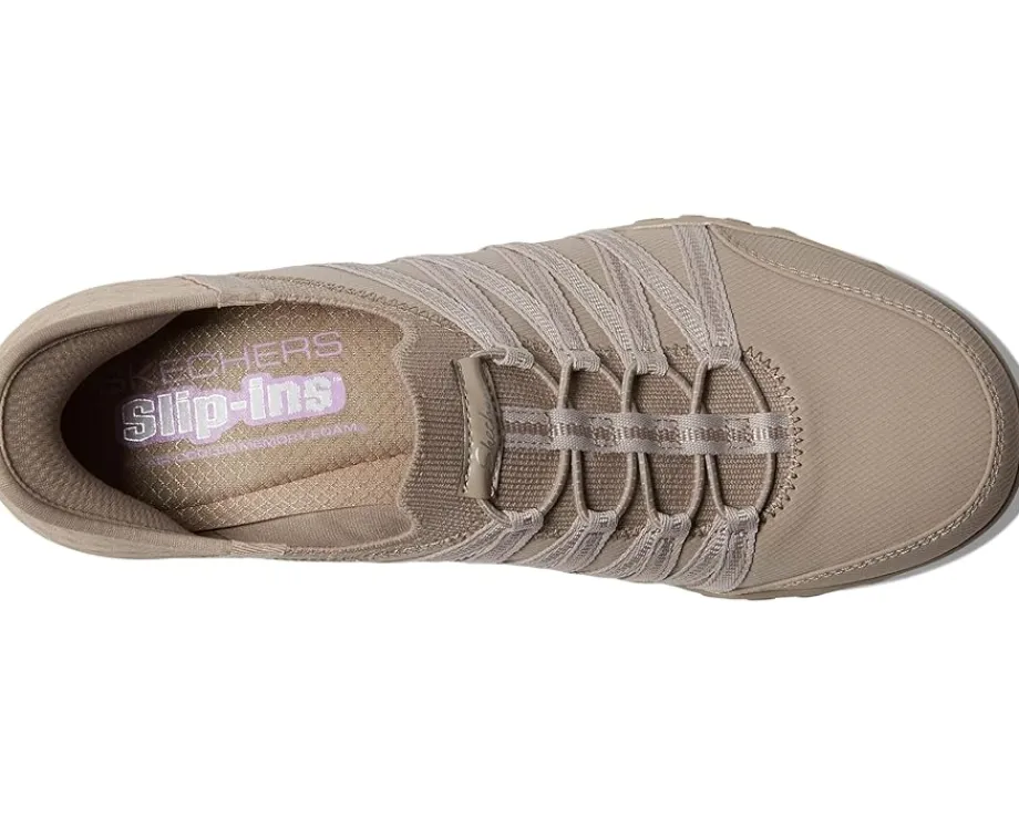SKECHERS Breathe Easy - Roll With Me Hands Free Slip-Ins Taupe New