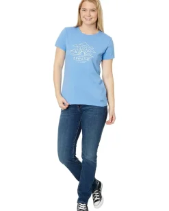 Life is Good Breathe Sunflower Sunrise Short Sleeve Crusher™ Tee Cornflower Blue Best