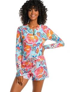 La Blanca Breezy Beauty 1/2 Zip Rashguard Multi Best