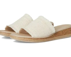 LifeStride Breezy Slides Natural Stretch Raffia Fabric