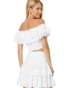 Lilly Pulitzer Brexley Eyelet Set Resort White Ocean Waves Eyelet Best