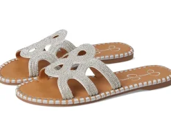 Jessica Simpson Bria Flat Woven Sandals Silver Clearance