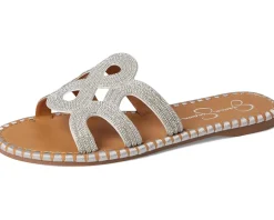 Jessica Simpson Bria Flat Woven Sandals Silver Clearance