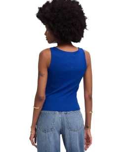 Madewell Brightside High Neck Tank Brilliant Sapphire Discount