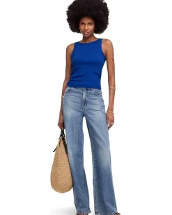 Madewell Brightside High Neck Tank Brilliant Sapphire Discount