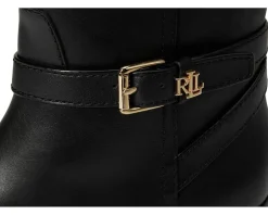 Lauren Ralph Lauren Brooke II Burnished Leather Tall Boots Black Best