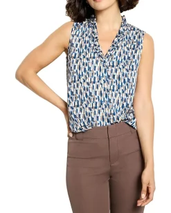 Women NIC+ZOE Brushstrokes Ruffled Around Top