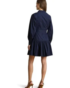 Women Lauren Ralph Lauren Buckle-Trim Cotton-Blend Dress