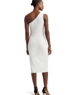 Lauren Ralph Lauren Buckle-Trim One-Shoulder Cocktail Dress White Online