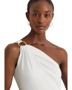 Lauren Ralph Lauren Buckle-Trim One-Shoulder Cocktail Dress White Online