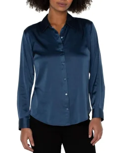 Women Liverpool Los Angeles Button Front Woven Blouse