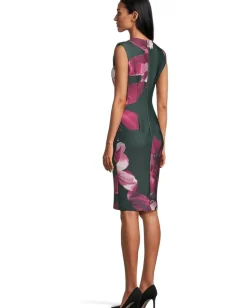 Women Calvin Klein Cal Sleeve Floral Sheath