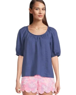 Lilly Pulitzer Calais Short Sleeve Top Sapphire Pool