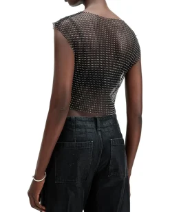 AllSaints Calytrix Sparkle Top Black Hot