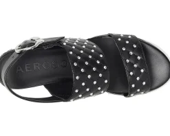 Aerosoles Camera Crystal Black Quilted Faux Leather With Crystals Hot