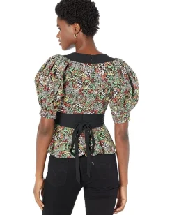 Women Ted Baker Camilya Crepe Puff Sleeve Top