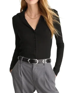 Madewell Camp Long Sleeve Top Jet Black Discount