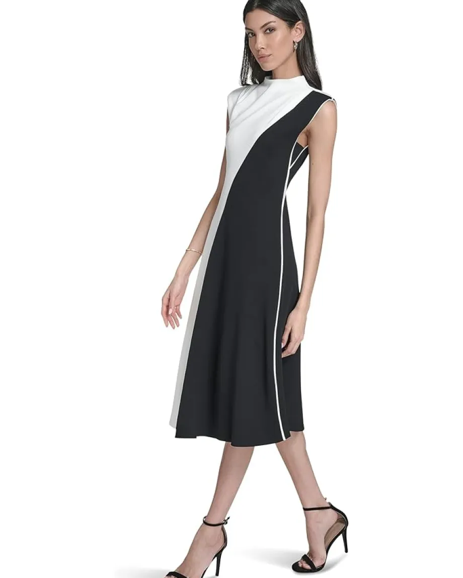 Women Calvin Klein Cap Sleeve Colorblock Aline