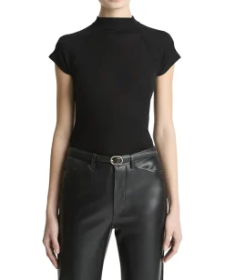 Women Vince Cap Sleeve Raglan Mock Neck