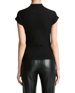 Women Vince Cap Sleeve Raglan Mock Neck