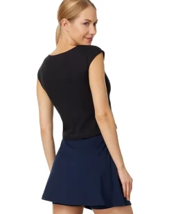 Jockey Active Cap Sleeve Tee with Shelf Bra Deep Black Outlet