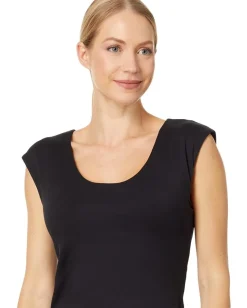 Jockey Active Cap Sleeve Tee with Shelf Bra Deep Black Outlet