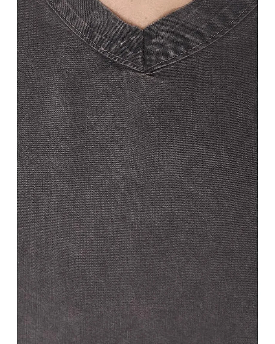 Mod-o-doc Cap Sleeve V-neck Long Tank Washed Ebony Online