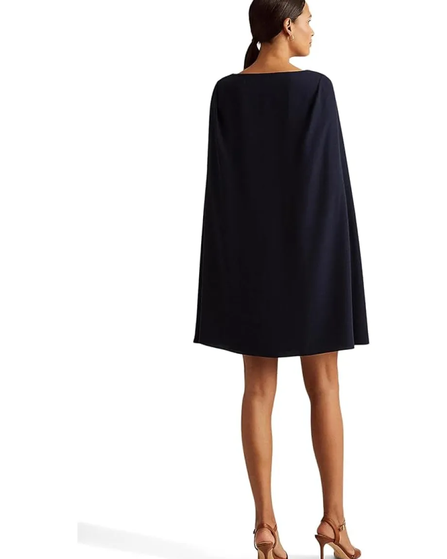 Lauren Ralph Lauren Cape Georgette Cocktail Dress Lighthouse Navy Online