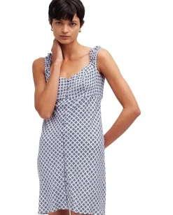 Women Madewell Cap-Sleeve Button-Front Mini Dress in Geometric Print