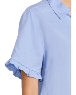 Lilly Pulitzer Carden Ruffle Top Jacaranda Blue Sale