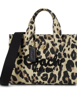 Women COACH Cargo Tote 26 with Leopard Print