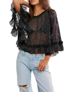 Free People Carly Cape Top Bitumen Best
