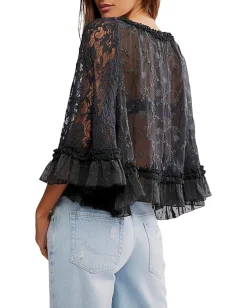 Free People Carly Cape Top Bitumen Best
