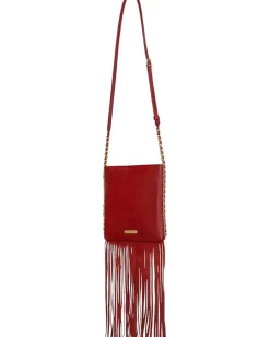 Rebecca Minkoff Carly North South Fringe Crossbody Siren Hot