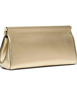 MICHAEL Michael Kors Carmine Medium East West Clutch Pale Gold Discount