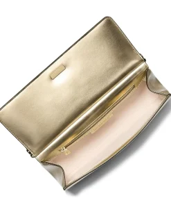 MICHAEL Michael Kors Carmine Medium East West Clutch Pale Gold Discount