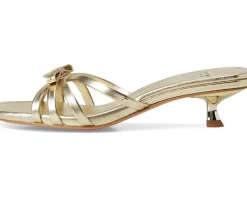 Women Kate Spade New York Carolina Metallic Leather Kitten Heel Sandals